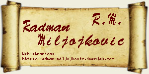 Radman Miljojković vizit kartica